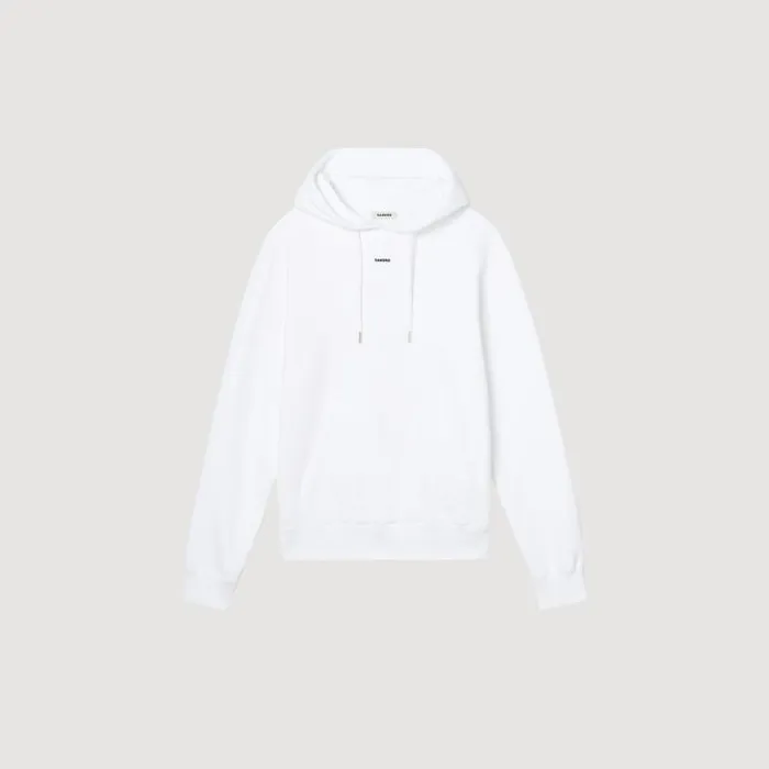 Men Sweatshirts and Hoodies SANDRO Embroidered Hoodie White