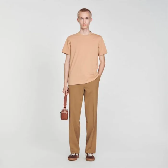 Men Tshirts and Polos SANDRO Shortsleeved Tshirt Light Brown