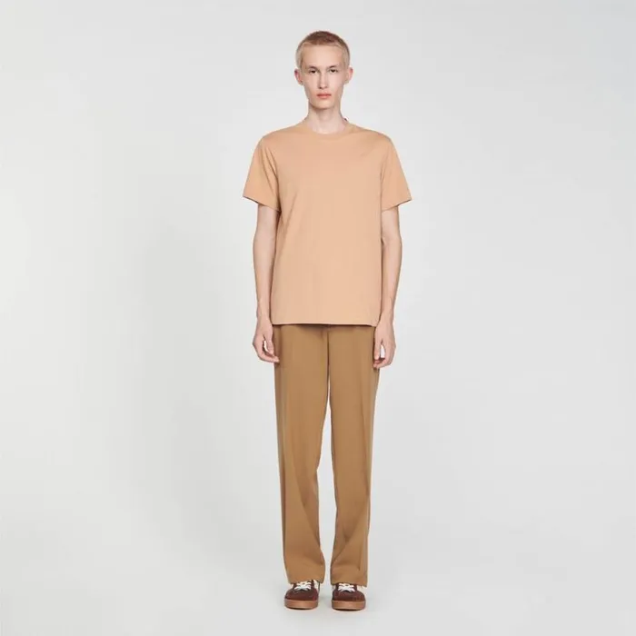 Men Tshirts and Polos SANDRO Shortsleeved Tshirt Light Brown