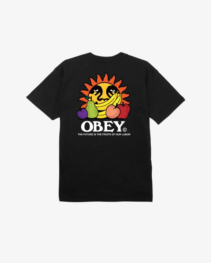 Men THE FUTURE IS THE FUITS OF OUR LABOR CLASSIC TSHIRT Black OBEY Clothing TSHIRTS Men THE FUTURE IS THE FUITS OF OUR LABOR CLASSIC TSHIRT Black OBEY Clothing TSHIRTS