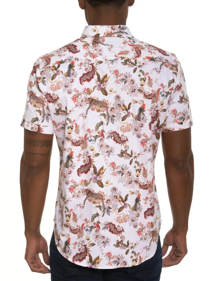 Men THE LEO SHORT SLEEVE BUTTON DOWN SHIRT White Robert Graham Button Down Shirts