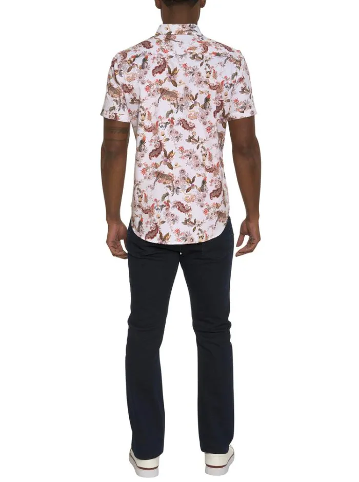Men THE LEO SHORT SLEEVE BUTTON DOWN SHIRT White Robert Graham Button Down Shirts