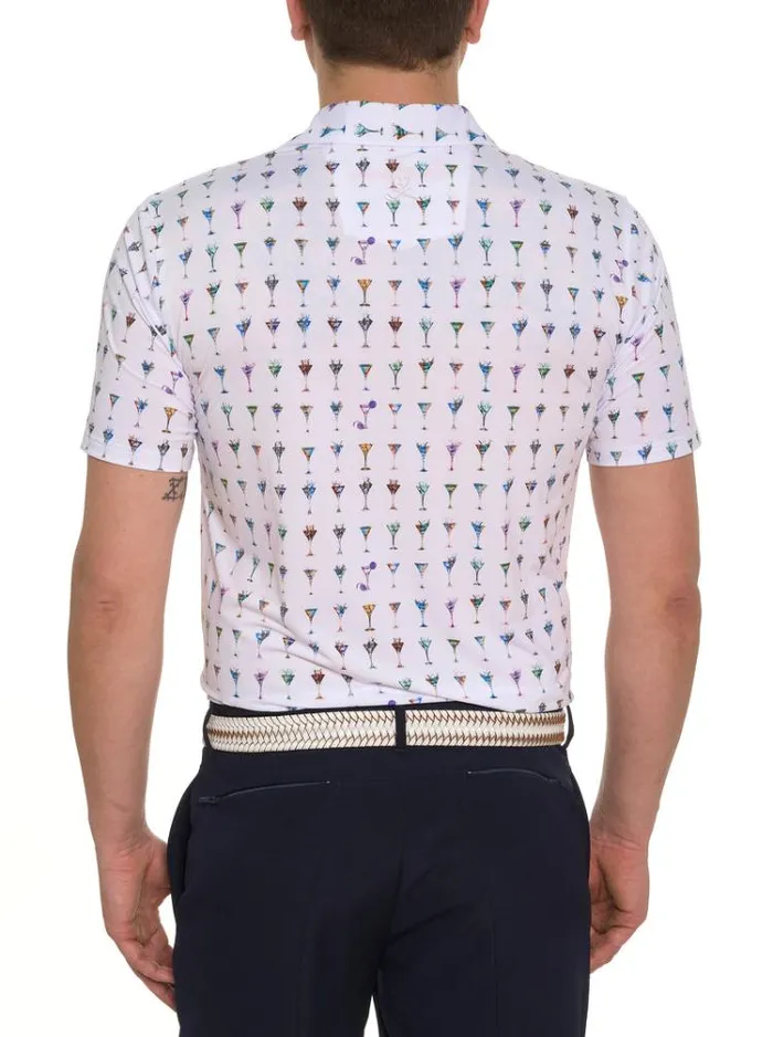 Men THE MARTINI PERFORMANCE POLO Light Blue Robert Graham Polos and TShirts