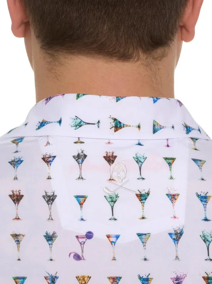 Men THE MARTINI PERFORMANCE POLO Light Blue Robert Graham Polos and TShirts