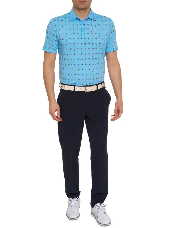 Men THE MARTINI PERFORMANCE POLO Light Blue Robert Graham Polos and TShirts