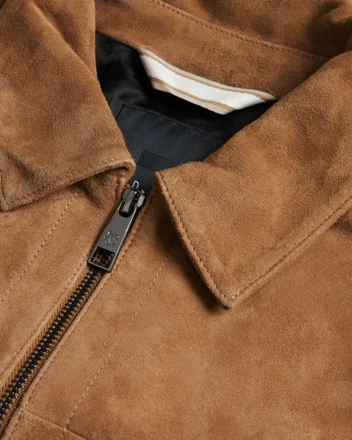 Men THIERRY 8211 Suede Zip Through Shacket Camel Ted Baker Coats and Jackets Men THIERRY 8211 Suede Zip Through Shacket Camel Ted Baker Coats and Jackets