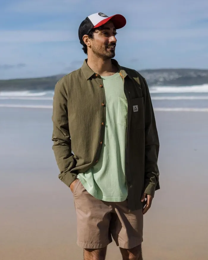 Men Tops Passenger Arica Textured Shirt Khaki Khaki