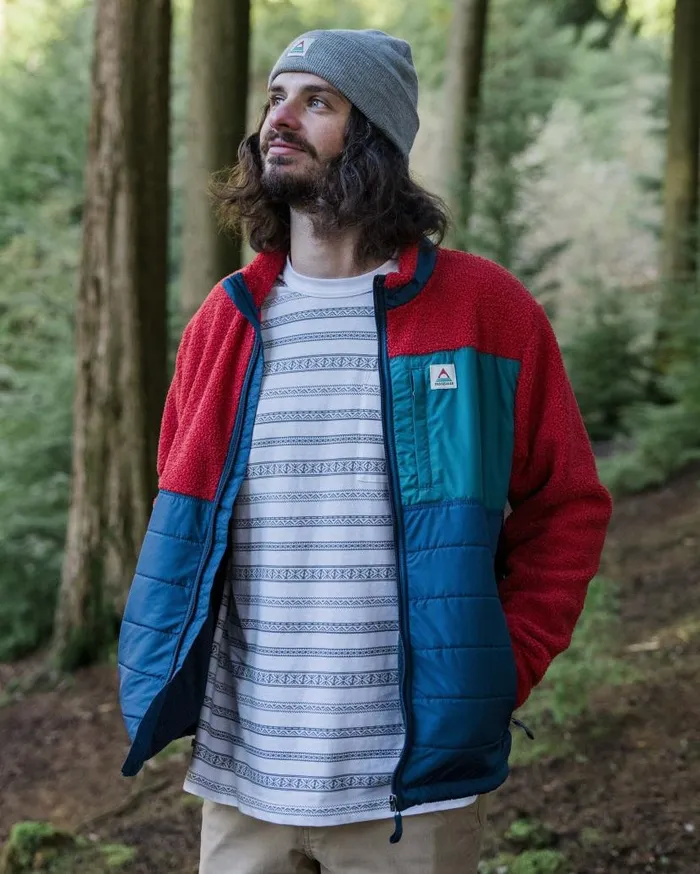Men Tops Passenger Born Explorer Recycled PolarLined Sherpa Fleece Cardinal Cardinal
