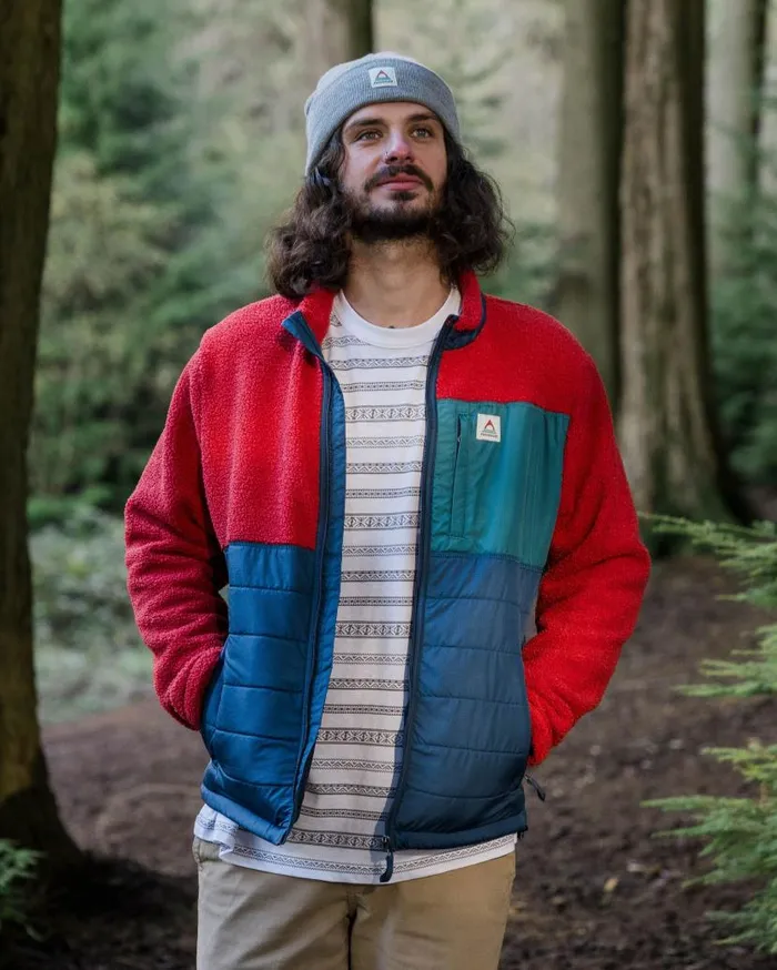 Men Tops Passenger Born Explorer Recycled PolarLined Sherpa Fleece Cardinal Cardinal