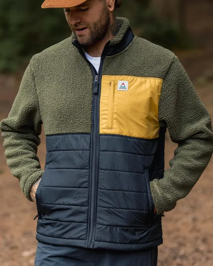 Men Tops Passenger Born Explorer Recycled PolarLined Sherpa Fleece Khaki Khaki