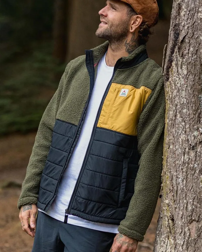 Men Tops Passenger Born Explorer Recycled PolarLined Sherpa Fleece Khaki Khaki