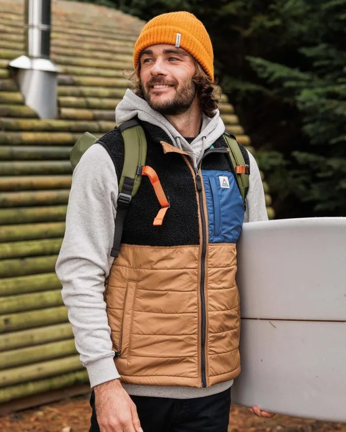 Men Tops Passenger Born Explorer Recycled PolarLined Sherpa Vest Black Black