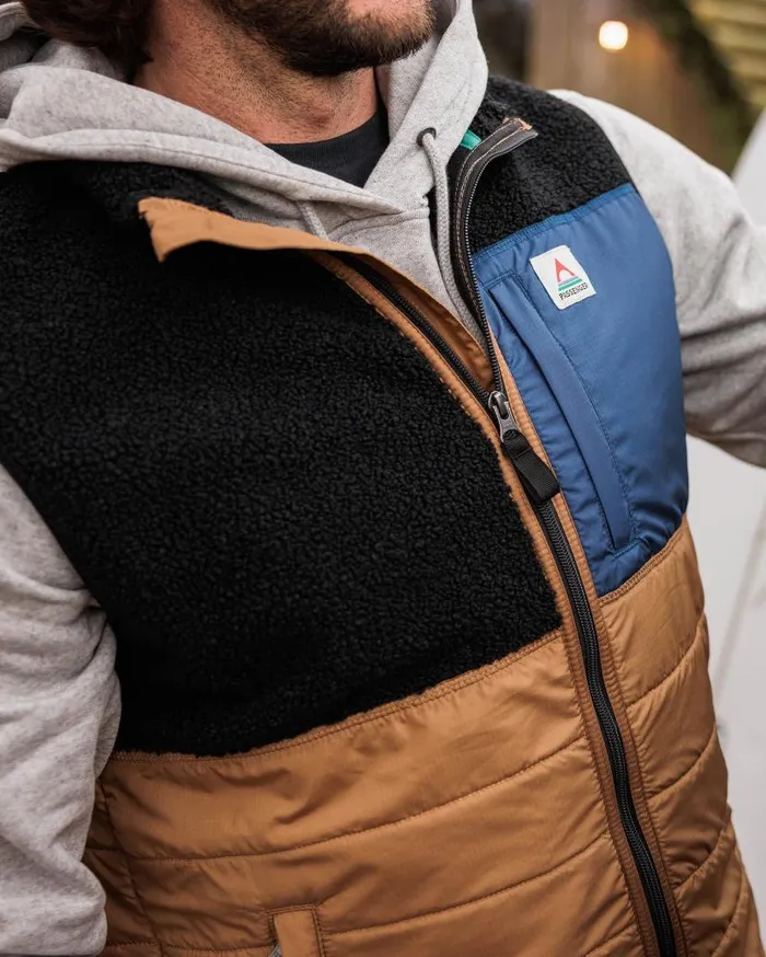 Men Tops Passenger Born Explorer Recycled PolarLined Sherpa Vest Black Black