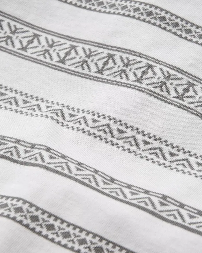 Men Tops Passenger Crackle Organic Relaxed Fit LS TShirt White Fairisle Stripe White Fairisle Stripe