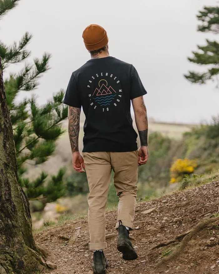 Men Tops Passenger Escapism Recycled Cotton TShirt Black Black