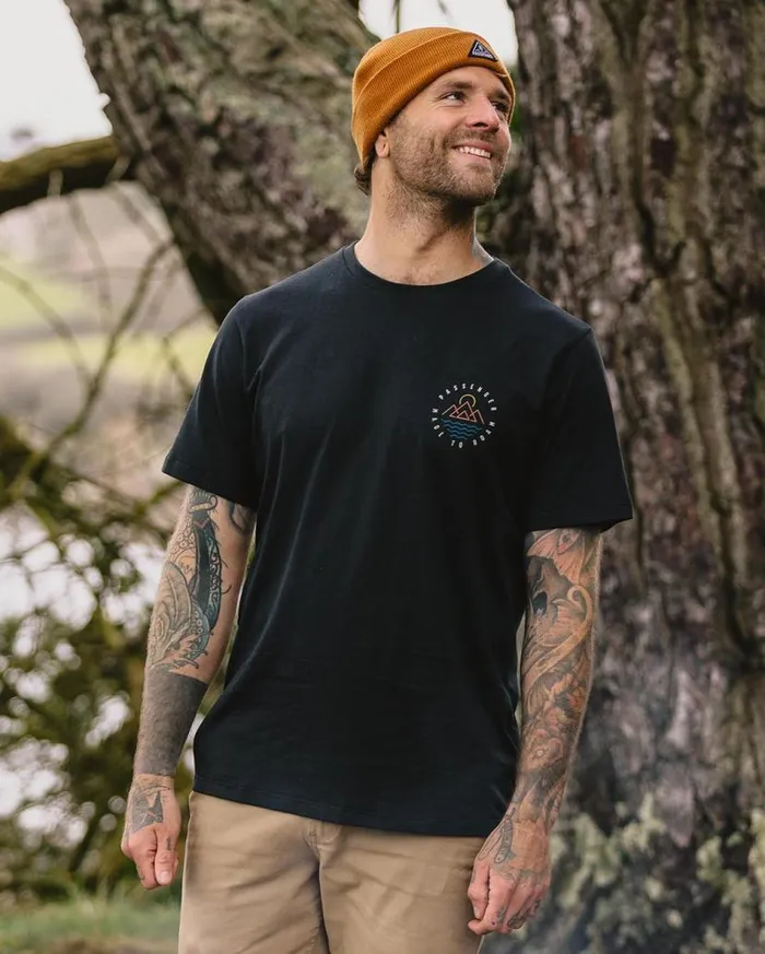 Men Tops Passenger Escapism Recycled Cotton TShirt Black Black