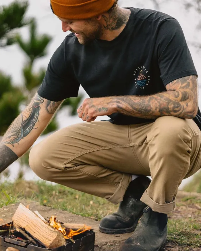 Men Tops Passenger Escapism Recycled Cotton TShirt Black Black