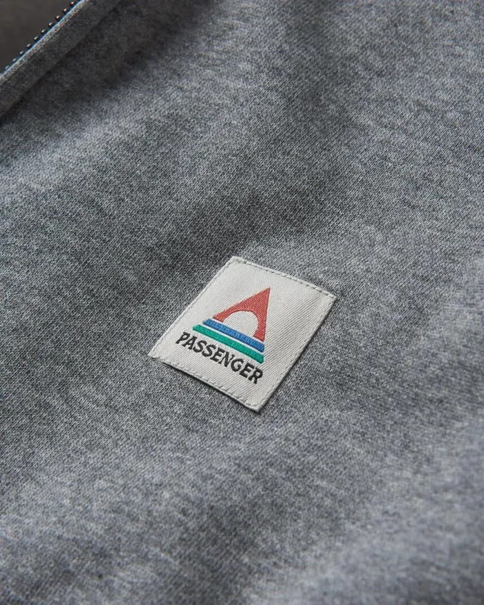 Men Tops Passenger Heritage Full Zip Recycled Cotton Hoodie Dark Grey Marl Dark Grey Marl
