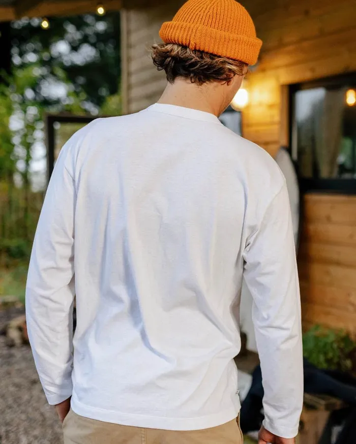 Men Tops Passenger Heritage Recycled Cotton LS TShirt White White