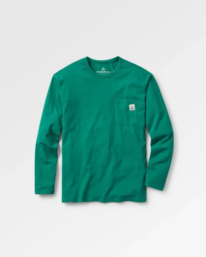 Men Tops Passenger Heritage Recycled Relaxed Fit LS TShirt Forest Green Forest Green