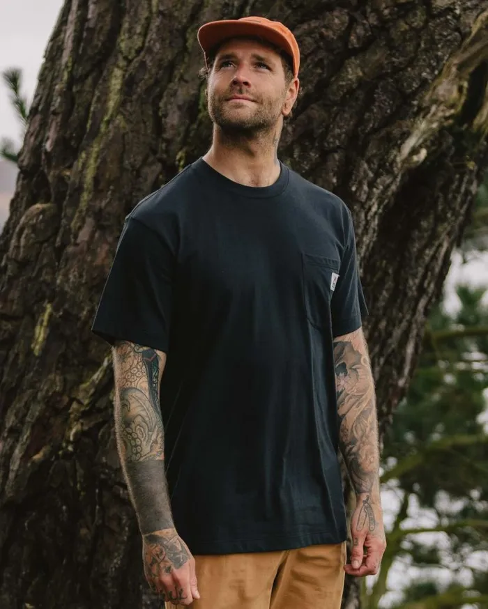 Men Tops Passenger Heritage Recycled Relaxed Fit TShirt Black Black
