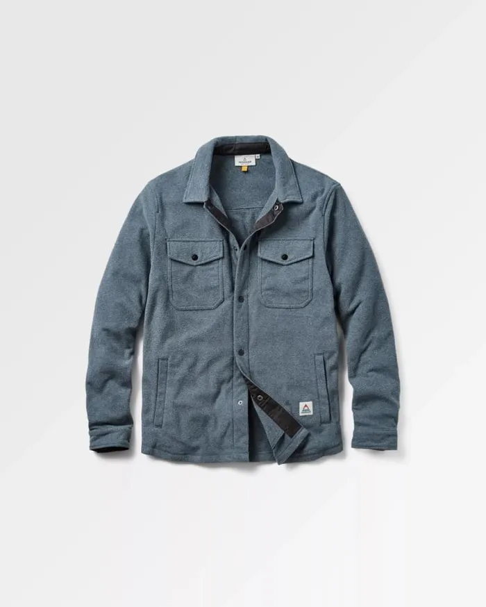 Men Tops Passenger Maple Recycled Polar Fleece Shirt Navy Marl Navy Marl