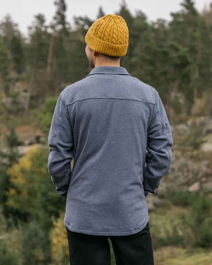 Men Tops Passenger Maple Recycled Polar Fleece Shirt Navy Marl Navy Marl