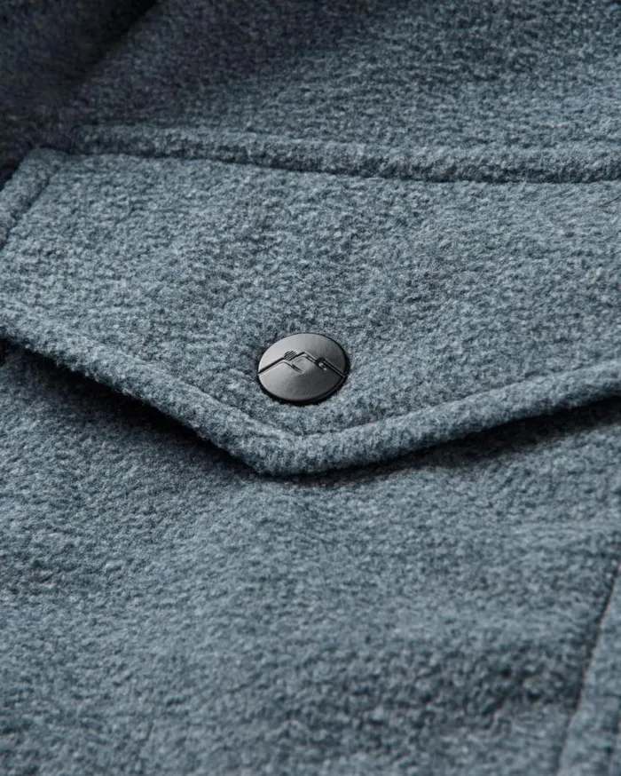 Men Tops Passenger Maple Recycled Polar Fleece Shirt Navy Marl Navy Marl