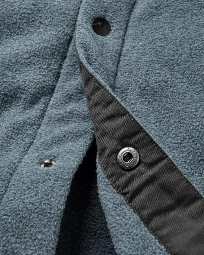 Men Tops Passenger Maple Recycled Polar Fleece Shirt Navy Marl Navy Marl
