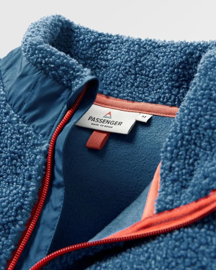 Men Tops Passenger Muse Recycled PolarLined Sherpa Fleece Blue Steel Blue Steel