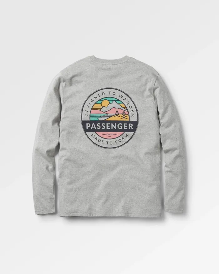 Men Tops Passenger Odyssey Recycled Cotton LS TShirt Mid Grey Marl Mid Grey Marl