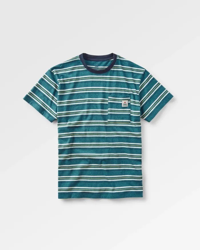 Men Tops Passenger Retro Recycled Relaxed Fit TShirt Blue Steel Marl Blue Steel Marl