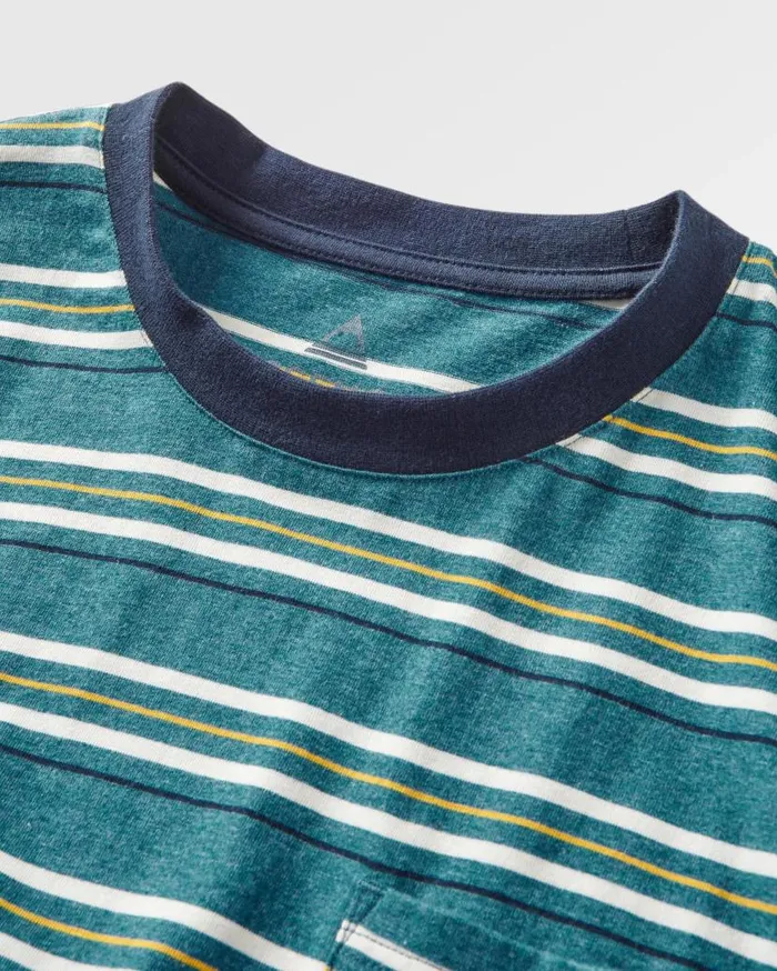 Men Tops Passenger Retro Recycled Relaxed Fit TShirt Blue Steel Marl Blue Steel Marl