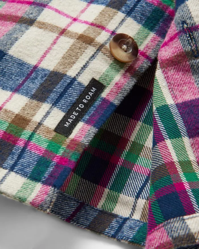 Men Tops Passenger Rustic Organic Cotton Heavyweight Overshirt Off White Check Off White Check