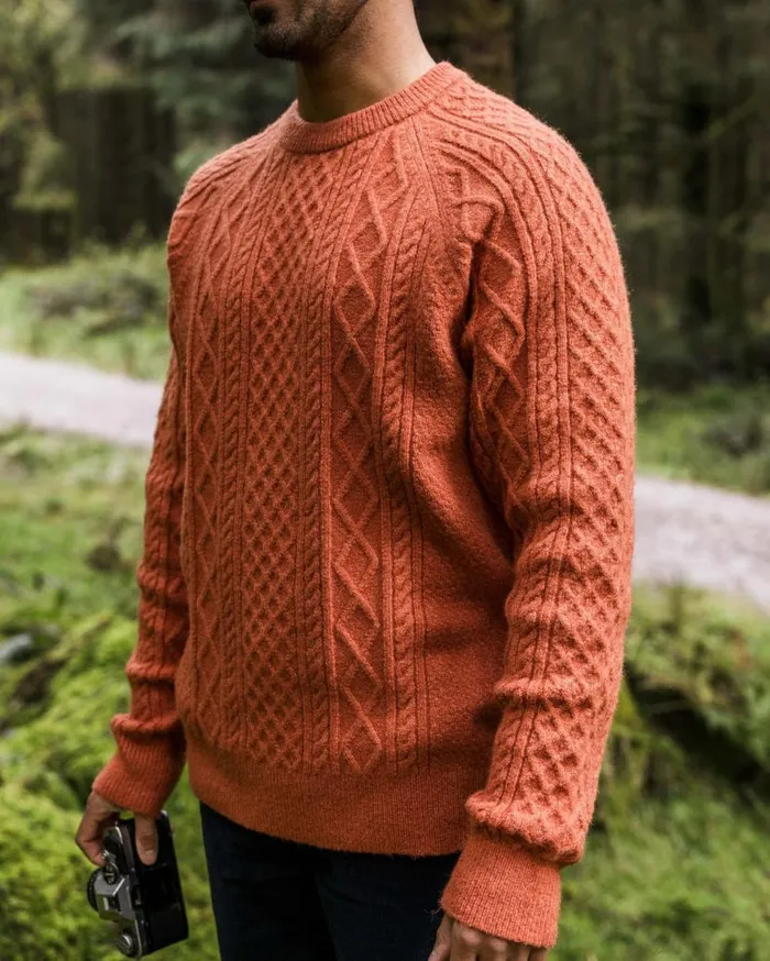 Men Tops Passenger Sandbar Cable Knitted Jumper Baked Clay Baked Clay
