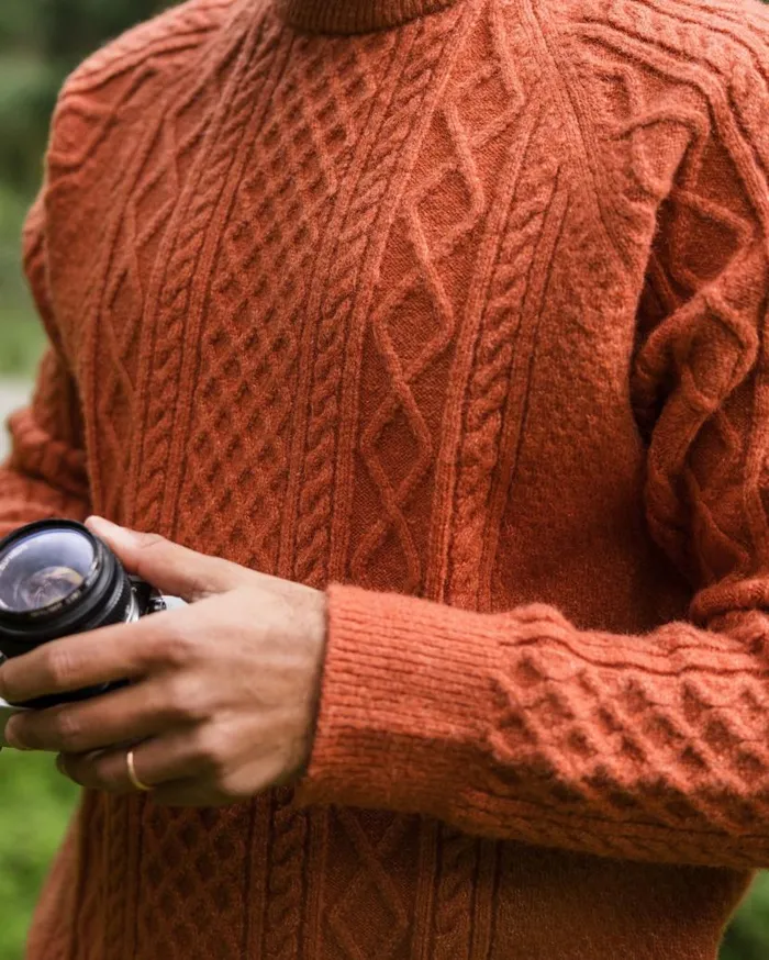 Men Tops Passenger Sandbar Cable Knitted Jumper Baked Clay Baked Clay