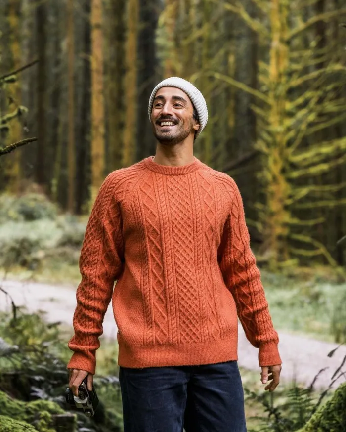 Men Tops Passenger Sandbar Cable Knitted Jumper Baked Clay Baked Clay