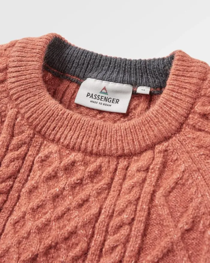 Men Tops Passenger Sandbar Cable Knitted Jumper Baked Clay Baked Clay