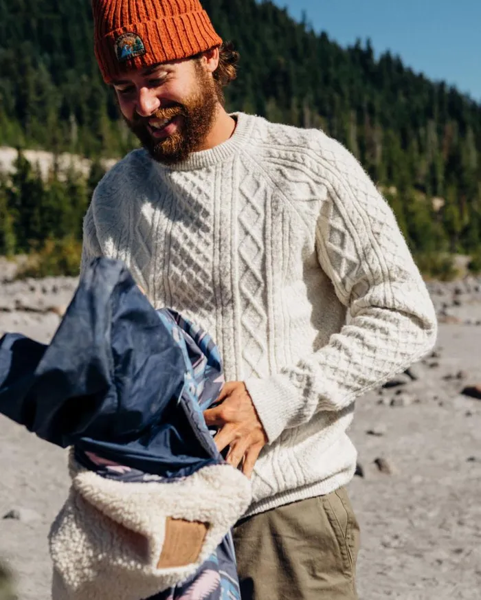 Men Tops Passenger Sandbar Cable Knitted Jumper Off White Off White