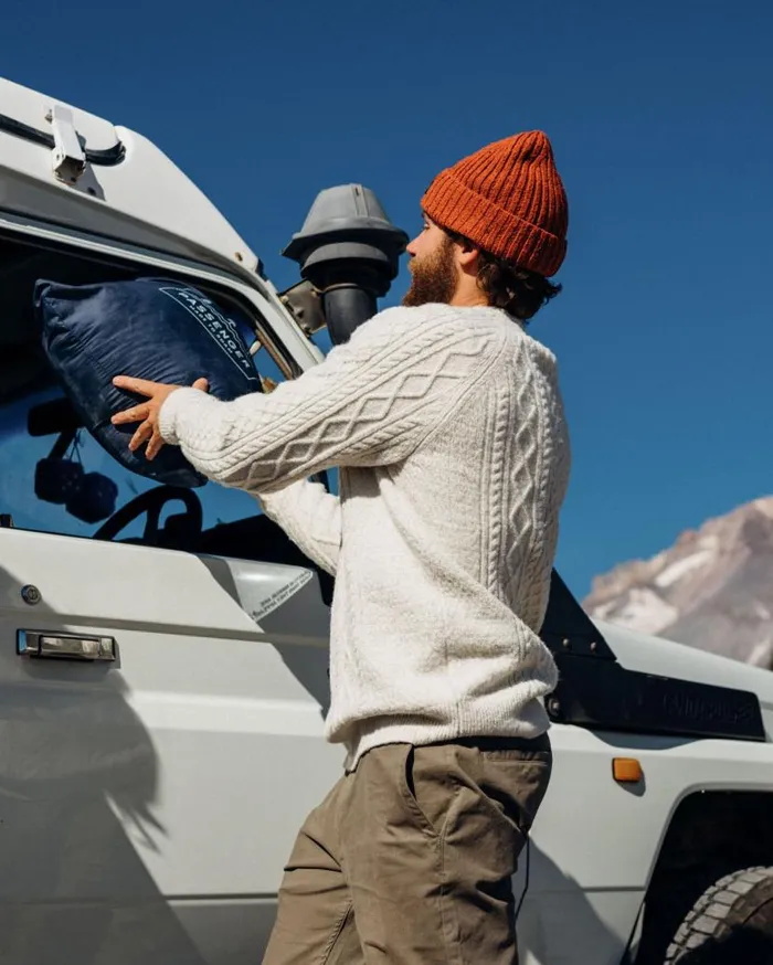 Men Tops Passenger Sandbar Cable Knitted Jumper Off White Off White