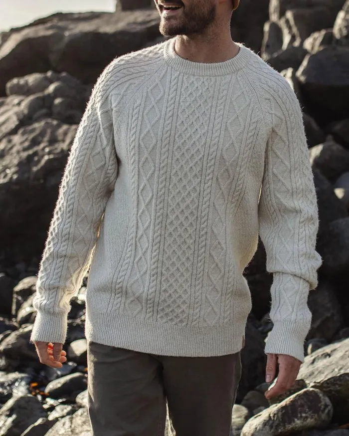 Men Tops Passenger Sandbar Cable Knitted Jumper Off White Off White