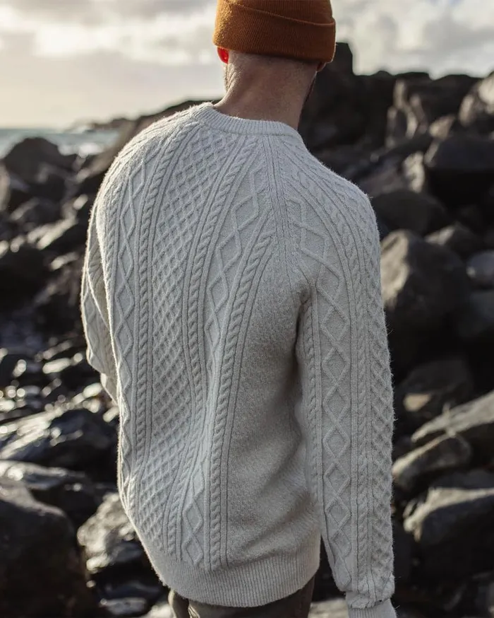 Men Tops Passenger Sandbar Cable Knitted Jumper Off White Off White