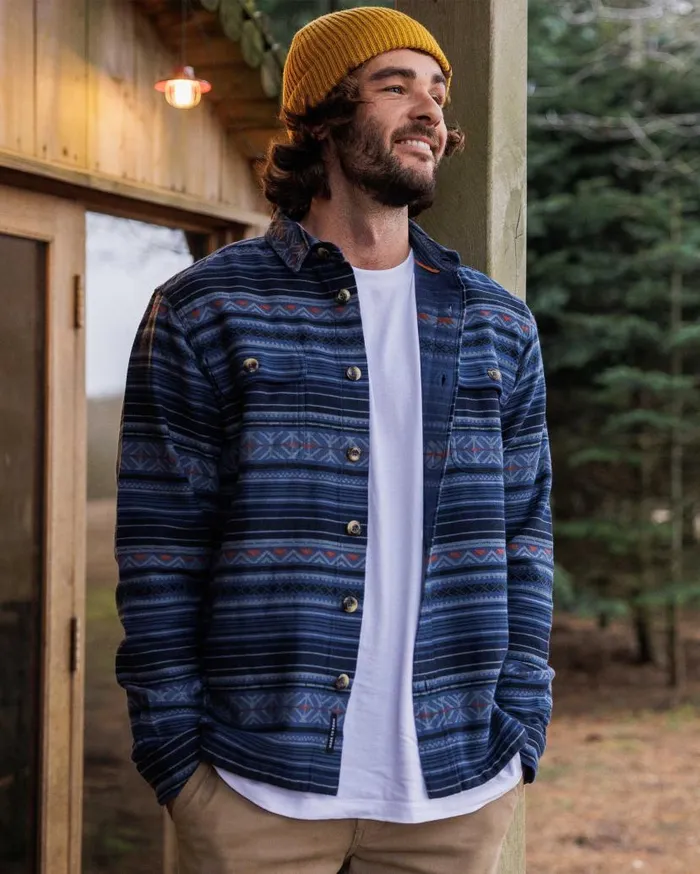 Men Tops Passenger Slowdown Heavyweight Overshirt Dark Denim Dark Denim