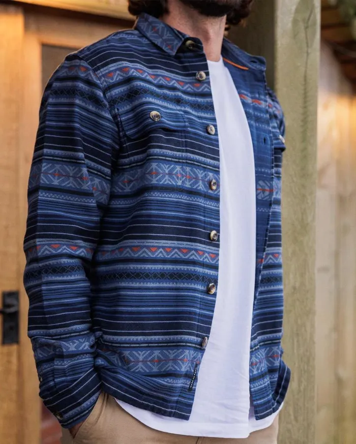 Men Tops Passenger Slowdown Heavyweight Overshirt Dark Denim Dark Denim