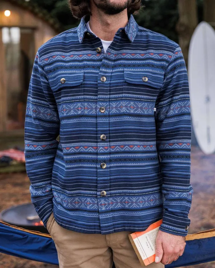 Men Tops Passenger Slowdown Heavyweight Overshirt Dark Denim Dark Denim