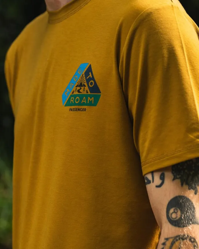 Men Tops Passenger Trail Active Recycled Tshirt Dusty Ochre Dusty Ochre