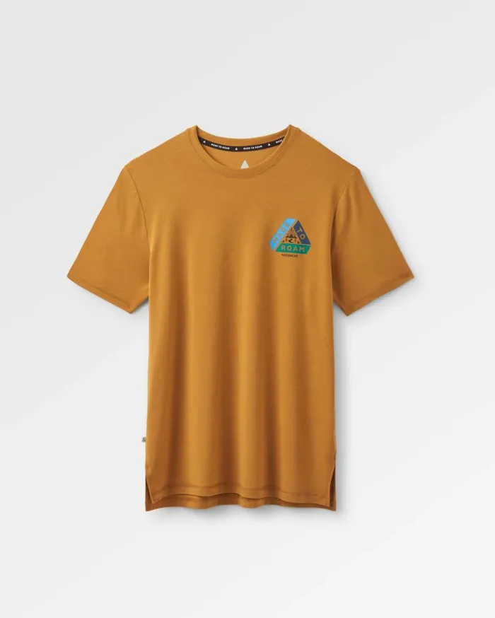 Men Tops Passenger Trail Active Recycled Tshirt Dusty Ochre Dusty Ochre