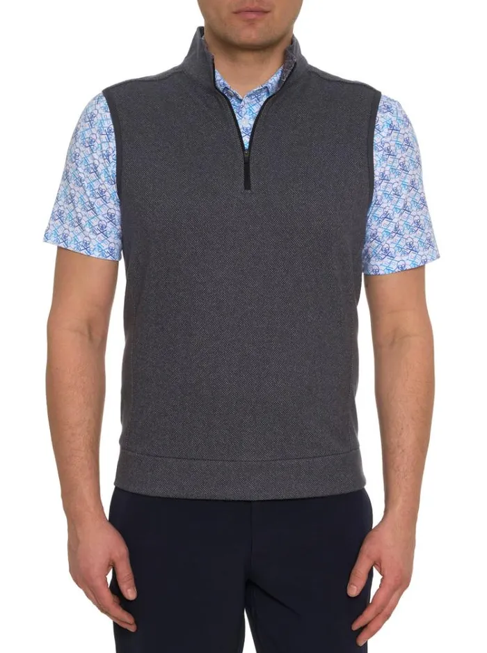 Men TREVISO KNIT VEST Charcoal Robert Graham Sweaters and Knits