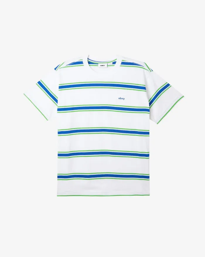 Men TWENTY STRIPE TSHIRT White Multi OBEY Clothing TOPS