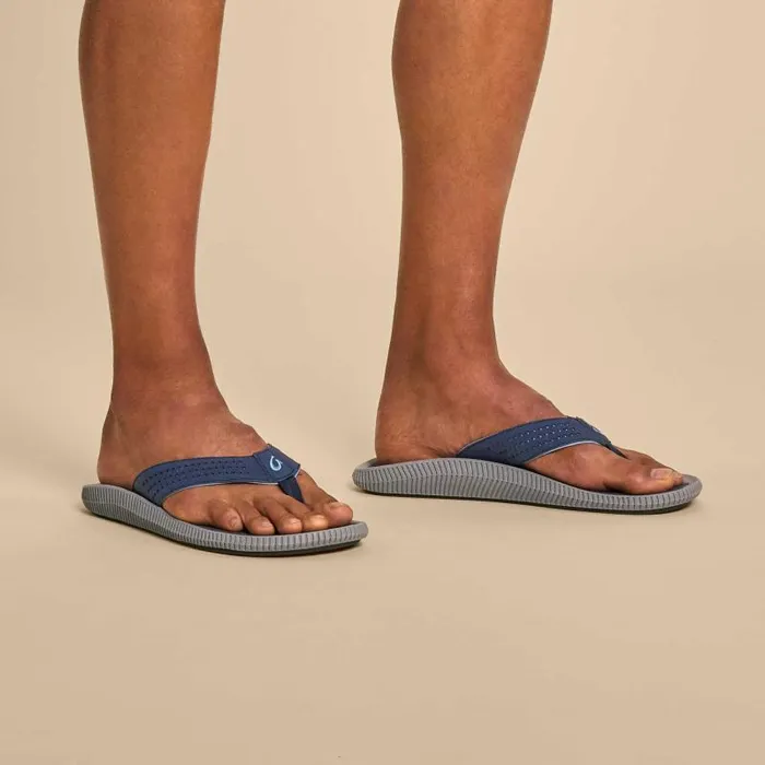 Men Ulele Mens WaterReady Beach Sandals Blue Depth Charcoal Olukai WaterFriendly Men Ulele Mens WaterReady Beach Sandals Blue Depth Charcoal Olukai WaterFriendly